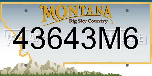 43643M6 Montana License Plate