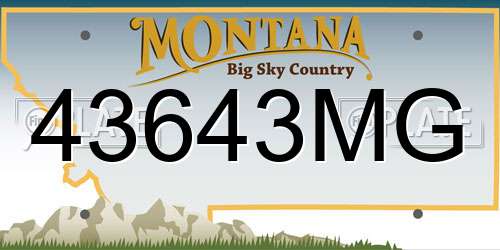43643MG Montana License Plate