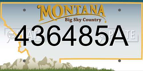 436485A Montana License Plate