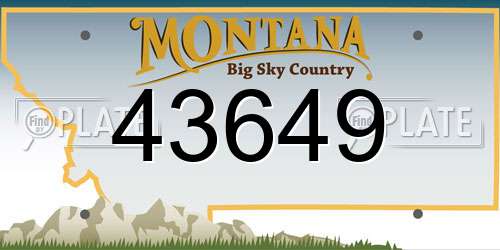 43649 Montana License Plate