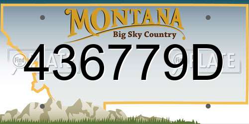 436779D Montana License Plate