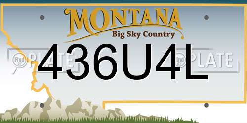 436U4L Montana License Plate