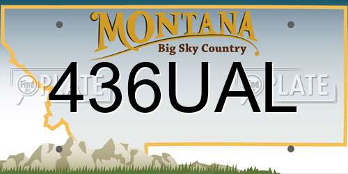 436UAL Montana License Plate