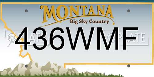 436WMF Montana License Plate