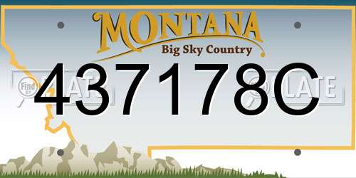 437178C Montana License Plate