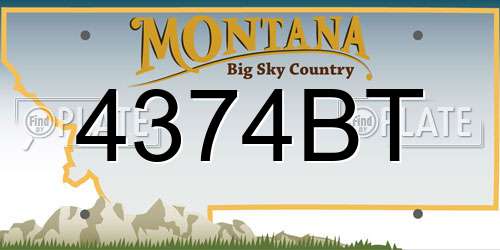 4374BT Montana License Plate