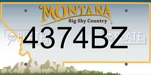 4374BZ Montana License Plate