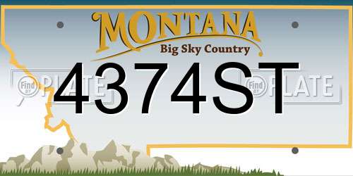 4374ST Montana License Plate