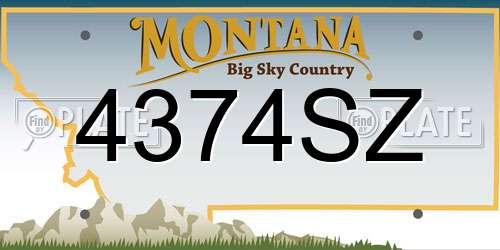 4374SZ Montana License Plate