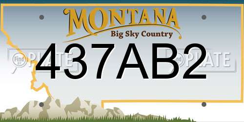 437AB2 Montana License Plate