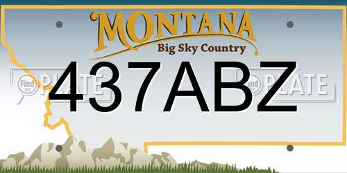 437ABZ Montana License Plate