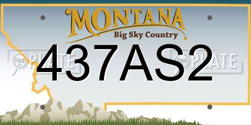 437AS2 Montana License Plate