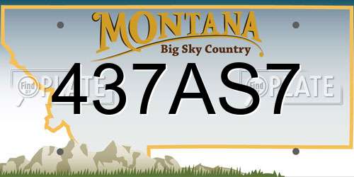 437AS7 Montana License Plate
