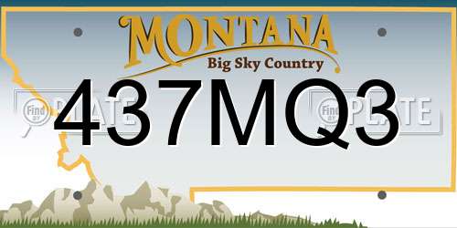437MQ3 Montana License Plate