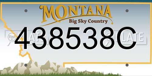 438538C Montana License Plate