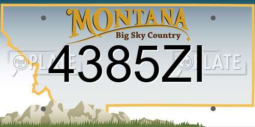 4385ZI Montana License Plate