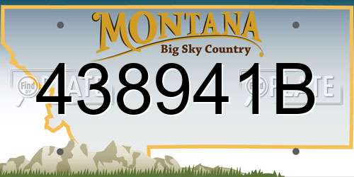 438941B Montana License Plate