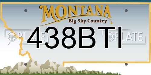 438BTI Montana License Plate