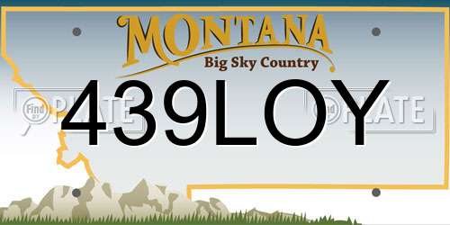 439LOY Montana License Plate