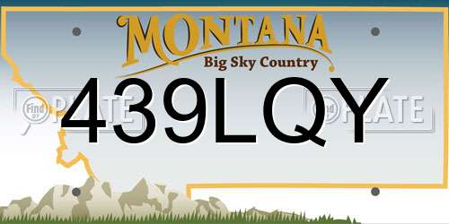 439LQY Montana License Plate