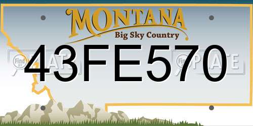 43FE570 Montana License Plate