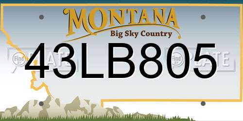 43LB805 Montana License Plate