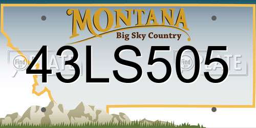 43LS505 Montana License Plate