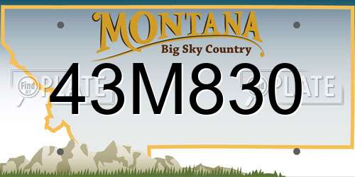 43M830 Montana License Plate