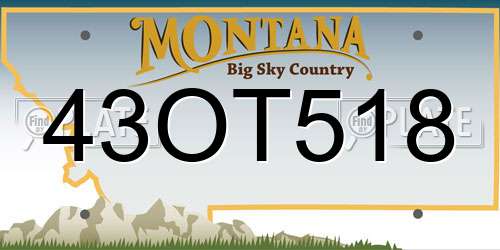 43OT518 Montana License Plate