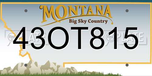 43OT815 Montana License Plate