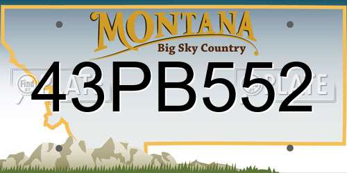 43PB552 Montana License Plate