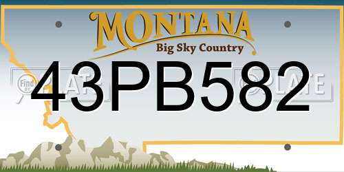 43PB582 Montana License Plate