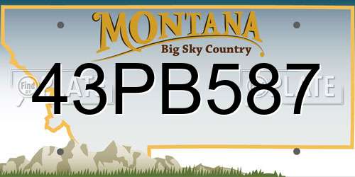 43PB587 Montana License Plate