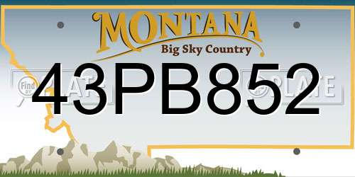 43PB852 Montana License Plate