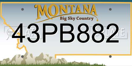 43PB882 Montana License Plate