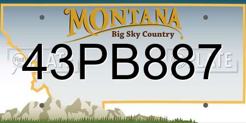 43PB887 Montana License Plate