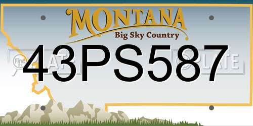 43PS587 Montana License Plate
