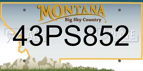 43PS852 Montana License Plate