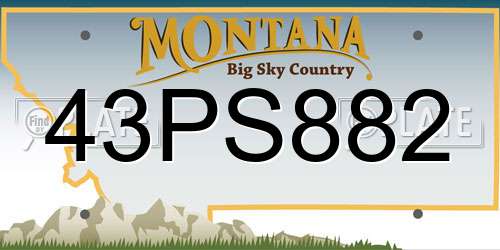 43PS882 Montana License Plate