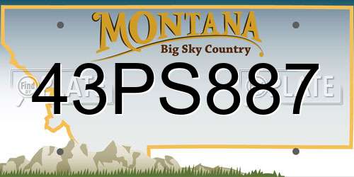 43PS887 Montana License Plate