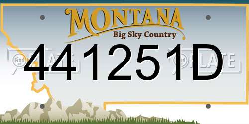 441251D Montana License Plate