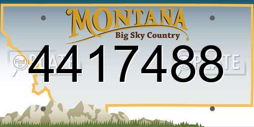 4417488 Montana License Plate