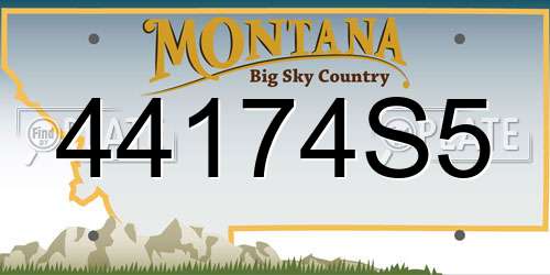 44174S5 Montana License Plate