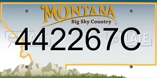 442267C Montana License Plate
