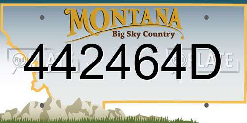 442464D Montana License Plate