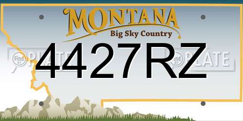 4427RZ Montana License Plate