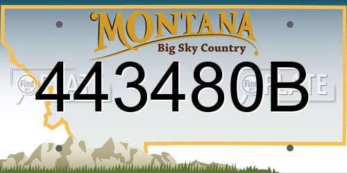 443480B Montana License Plate