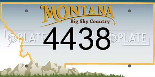 4438 Montana License Plate