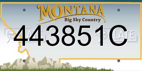 443851C Montana License Plate