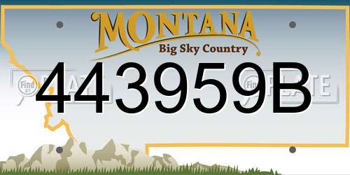 443959B Montana License Plate